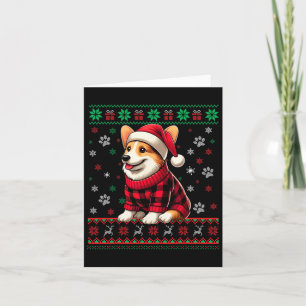 Corgi Ugly Christmas Funny Weihnachtsmannmütze Buf Karte