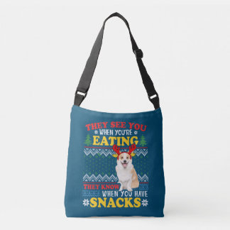 Corgi Ugly Christmas They See You're Eating Xmas Tragetaschen Mit Langen Trägern