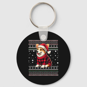 Corgi Ugly Funny Weihnachtsmannmütze Buffalo Karie Schlüsselanhänger