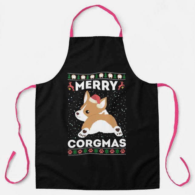 Corgi Ugly Pull Corgmas Santa Corgi Schürze (Vorderseite)