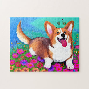 Corgi und Blume Puzzle