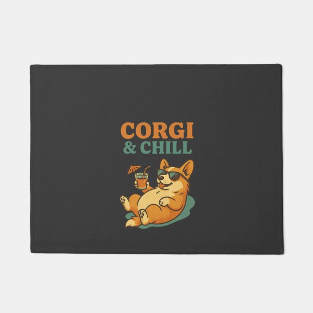 Corgi und Chillen Fußmatte (Vorderseite)