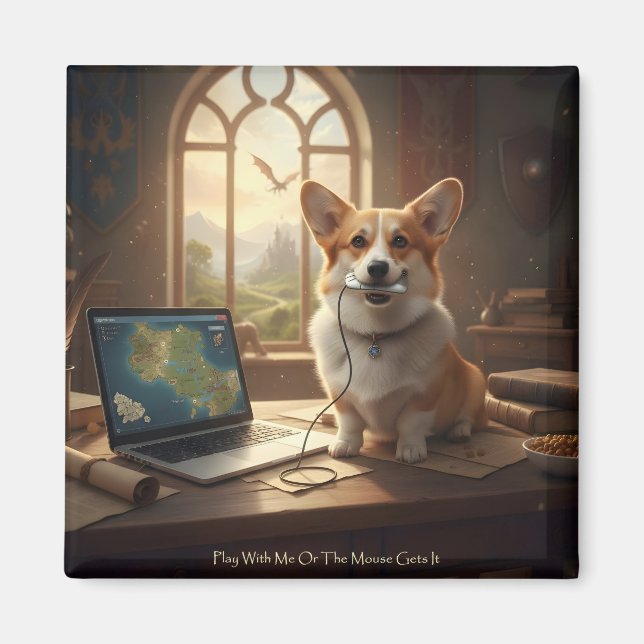 Corgi und Maus Magnet (Vorne)