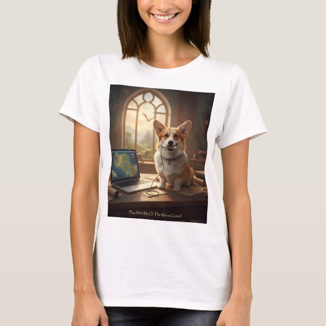 Corgi und Maus T-Shirt (Vorderseite)