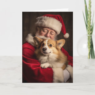 Corgi und Santa Feiertagskarte