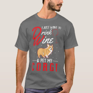Corgi und Wein T-Shirt