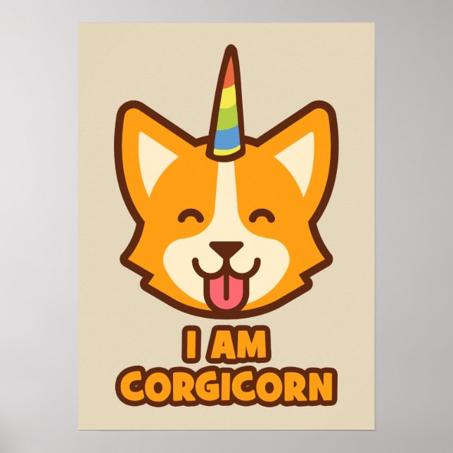 Corgi Unicorn - CORGICORN Poster (Vorne)