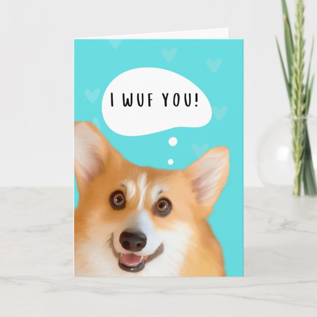 Corgi Valentine's Day Card Karte (Vorderseite)