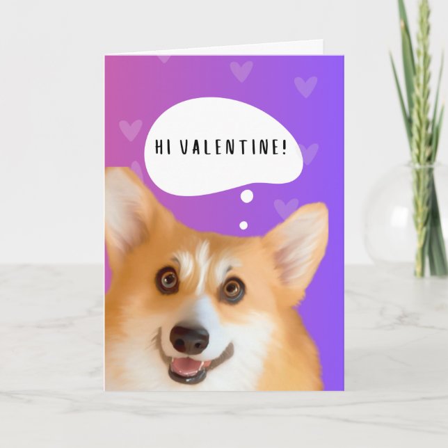 Corgi Valentine's Day Card Karte (Vorderseite)