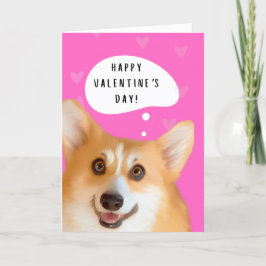 Corgi Valentine's Day Card Rosa Karte