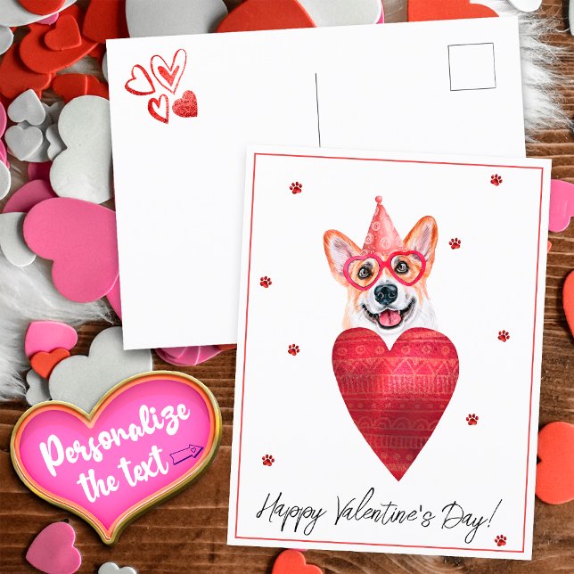 Corgi Valentine's Day Gift Dog Postkarte (Von Creator hochgeladen)
