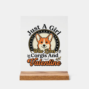 Corgi Valentins-Design für Hunde-Liebhaber_1 Acrylschild