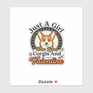 Corgi Valentins-Design für Hunde-Liebhaber_1 Aufkleber