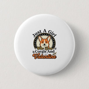Corgi Valentins-Design für Hunde-Liebhaber_1 Button