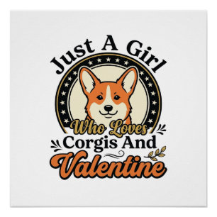 Corgi Valentins-Design für Hunde-Liebhaber_1 Poster