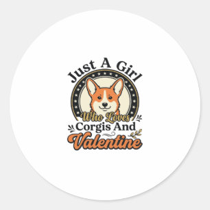 Corgi Valentins-Design für Hunde-Liebhaber_1 Runder Aufkleber