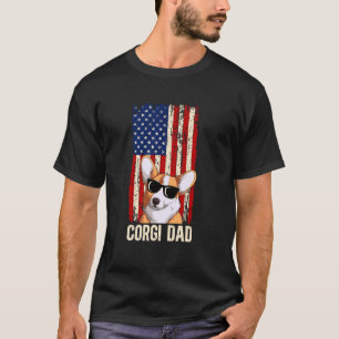 Corgi-Vater eines Corgis US-Flagge Corgi-Vater T-Shirt