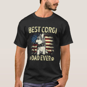 Corgi-Vater Hunde Liebhaber Amerikanische Flagge 4 T-Shirt