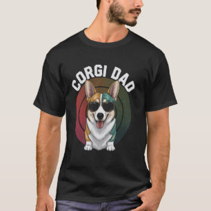 Corgi-Vater Lustiger Hundeliebhaber Retro-Vintage- T-Shirt