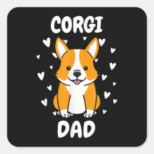 Corgi Vater Papa Daddy Pa Vater zum Vatertag Quadratischer Aufkleber