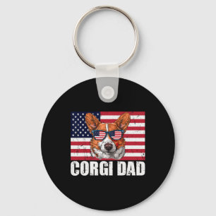 Corgi Vater Pembroke Welsh Corgi Us Flag Hund Love Schlüsselanhänger