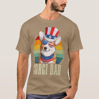 Corgi Vater Retro Sonnenbrille 4. Juli Vatertag T-Shirt