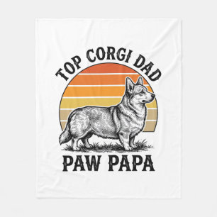 Corgi-Vater-Shirt Vintage-Sonnenuntergang-Hund-Pap Fleecedecke
