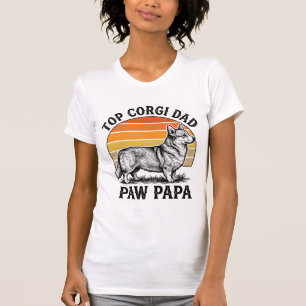 Corgi-Vater-Shirt Vintage-Sonnenuntergang-Hund-Pap T-Shirt