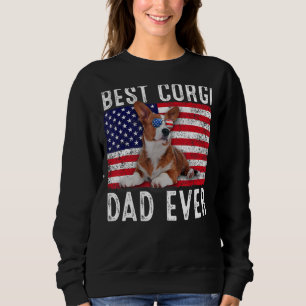 Corgi Vater Usa American Flag Corgi Dog Eigentümer Sweatshirt