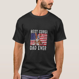 Corgi Vater Usa American Flag Corgi Dog Eigentümer T-Shirt