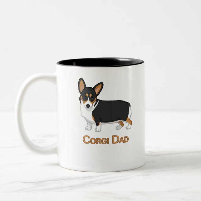 Corgi-Vater Zweifarbige Tasse (Links)