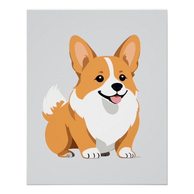 Corgi Vector Art Animal Modern Urban Graphic Pet Poster (Vorderseite)