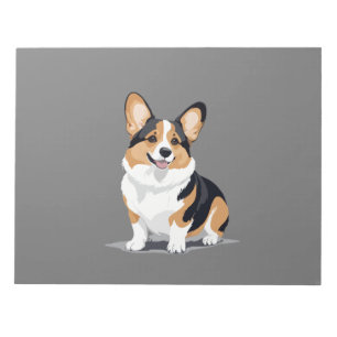 Corgi Vector Graphic Art Portrait Animal Spirit Notizblock