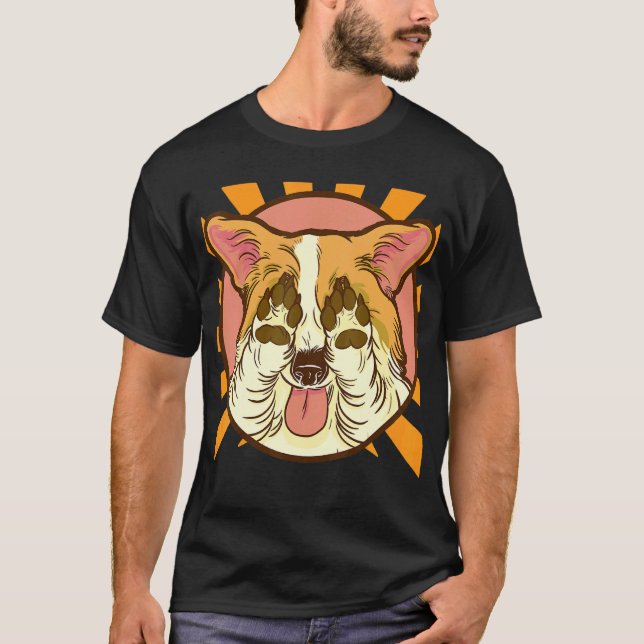 Corgi versteckt sich T-Shirt (Vorderseite)
