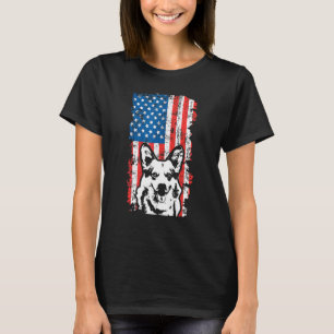 Corgi Vintage Amerikanische Flagge 4. Juli T-Shirt