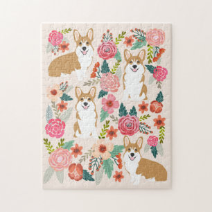Corgi Vintage Blumen Puzzle