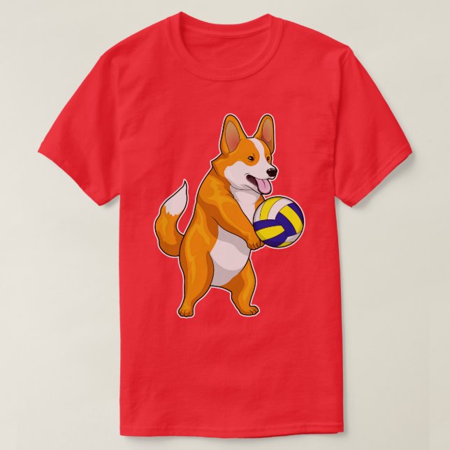 Corgi Volleyball T-Shirt (Design vorne)