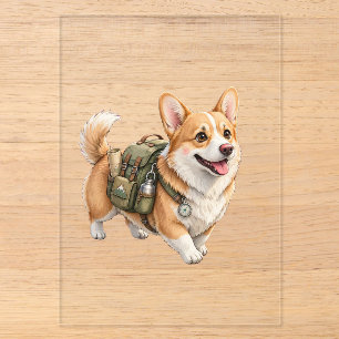 Corgi-Wanderabenteuer-Wasserfarben-Einladung Acryleinladungen