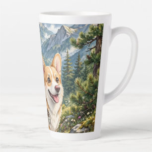 Corgi Wandern in Bergen Aquarell   Milchtasse