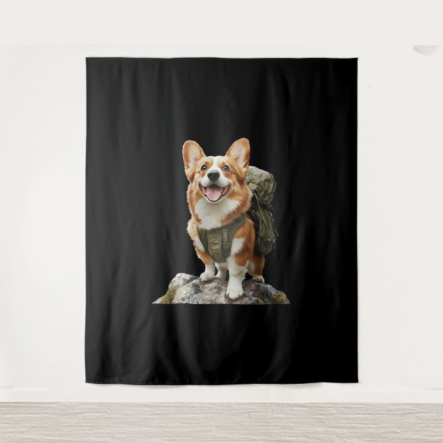 Corgi  wandteppich (Vorderseite)