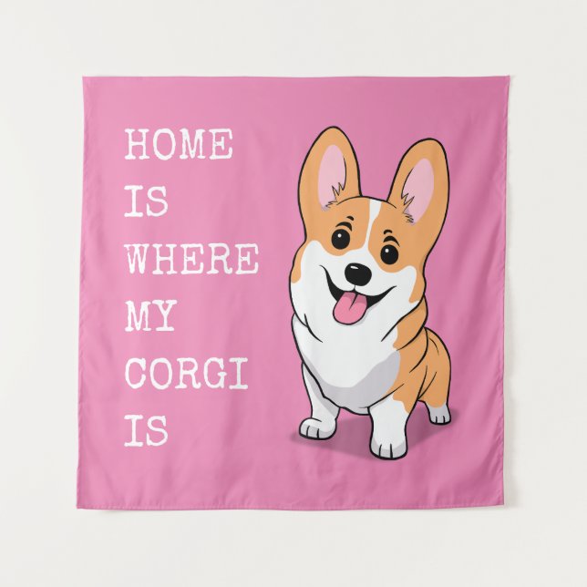 Corgi Wandteppich (Vorderseite)