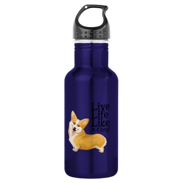 Corgi Waterbottle Edelstahlflasche (Vorderseite)