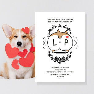 Corgi Wedding Birthday Einladung Cartoon
