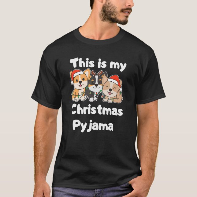 Corgi Weihnachten Das ist mein Weihnachtspajamas T-Shirt (Vorderseite)