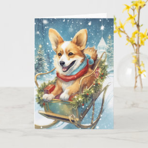 Corgi Weihnachten - Ein Schlitten der Gegenwart fa Karte