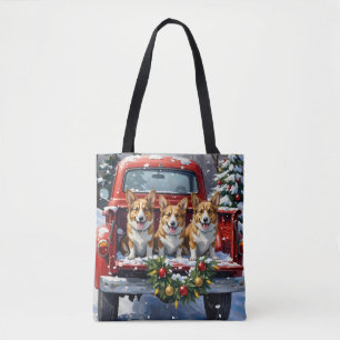 Corgi Weihnachten Rotes Lastwagen Urlaub