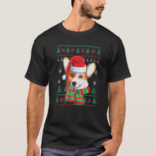 Corgi Weihnachten Santa Hund Schlafanzug hässliche T-Shirt