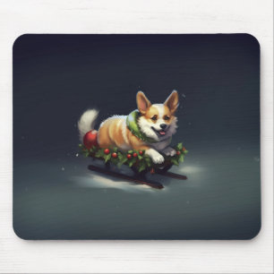 Corgi Weihnachten Schnee Winter Mousepad