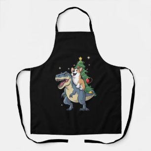 Corgi Weihnachts-Dinosaurier-Baum Rex Urlaub Xmas Schürze