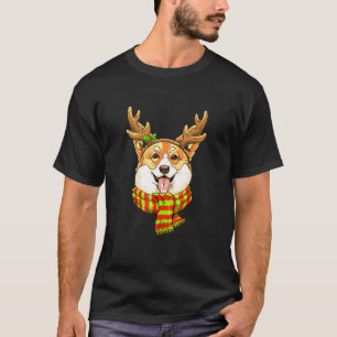 Corgi Weihnachts Rentiergeweih Xmas Mädchen Kinder T-Shirt